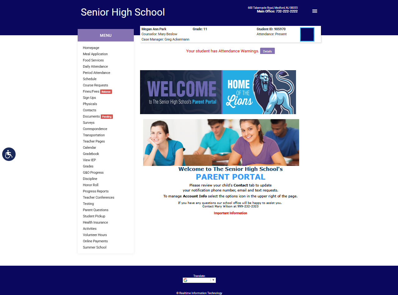 Realtime's Parent Portal