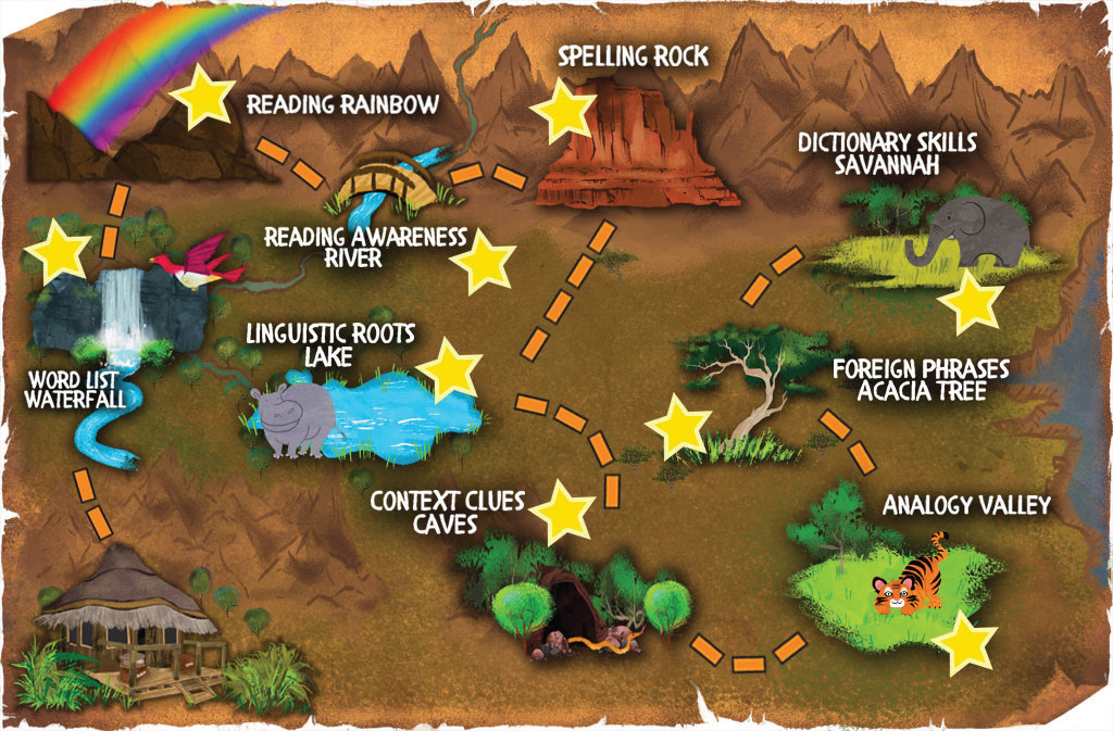 Students earn stars for each completed task in their customized literacy journey in Tango software.